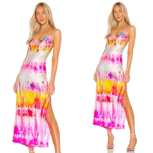 DANNIJO Dresses & Skirts - NWT Dannijo White Dannijo Strawberry Fields Tie Dye Maxi Dress sz Small